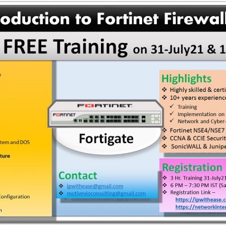 Fortinet Training – 31July21 to 1Aug21