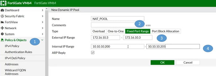 Fortigate – Changing outbound nat IP with IP Pools