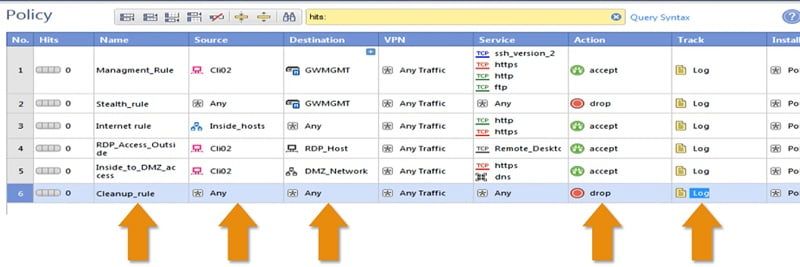 checkpoint-firewall-policy-rules-configuration-network-interview