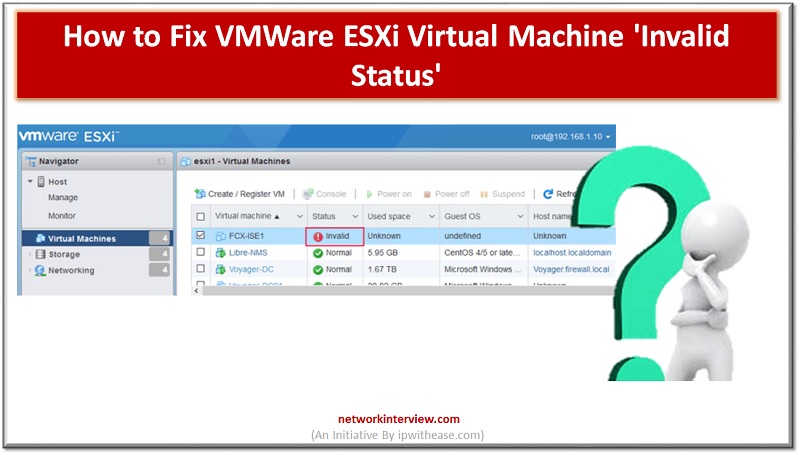 Fix VMWare ESXi Virtual Machine 'Invalid Status'
