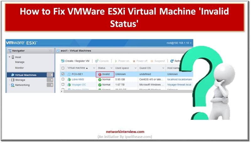 Fix VMWare ESXi Virtual Machine 'Invalid Status'