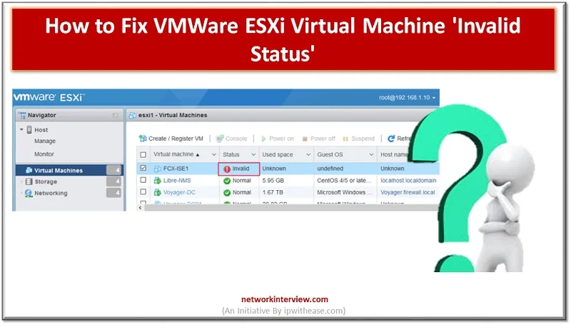 Fix VMWare ESXi Virtual Machine 'Invalid Status'