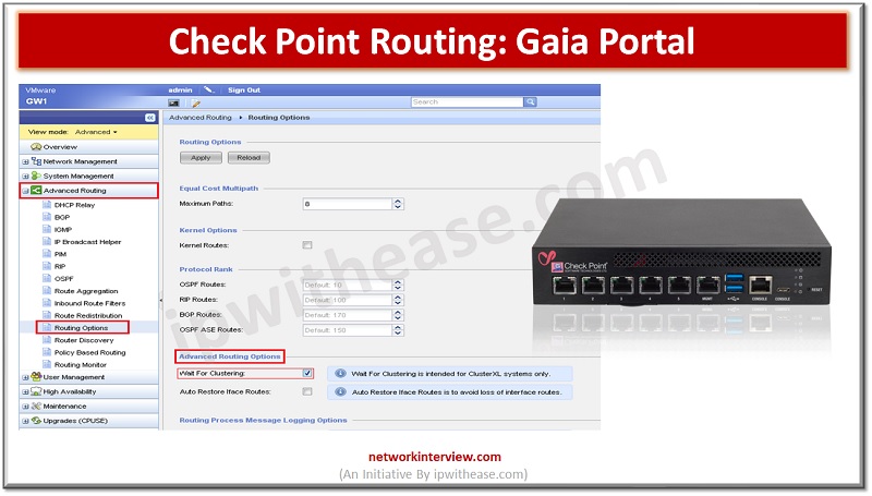 Check Point Routing Gaia Portal