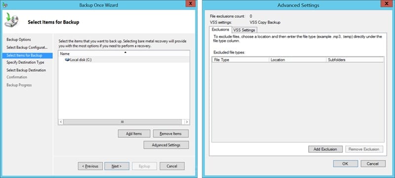 Steps to follow to backup your Exchange database using the Windows Server Backup 5